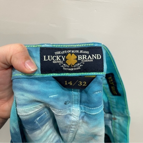 Lucky Brand Tie-Dye Riley Shorts Denim Festival Size 14 / 32 - Picture 6 of 10